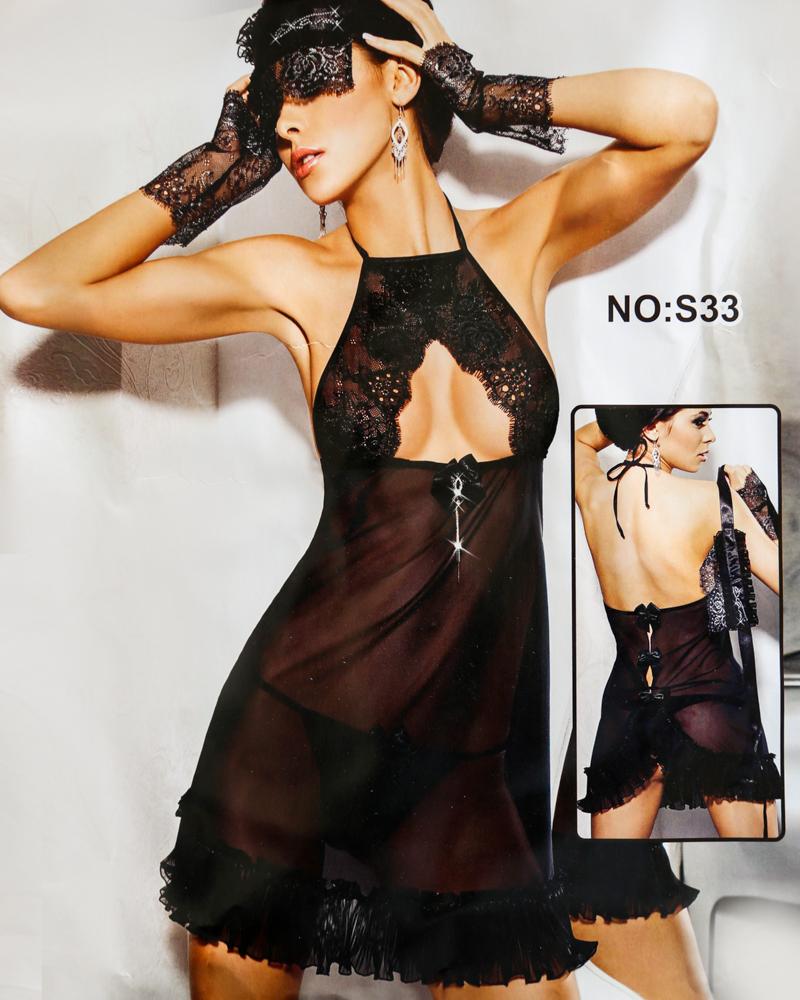 Romantic Sexy Net Short Nighty - Babydoll Bridal Luxe Hub - S33