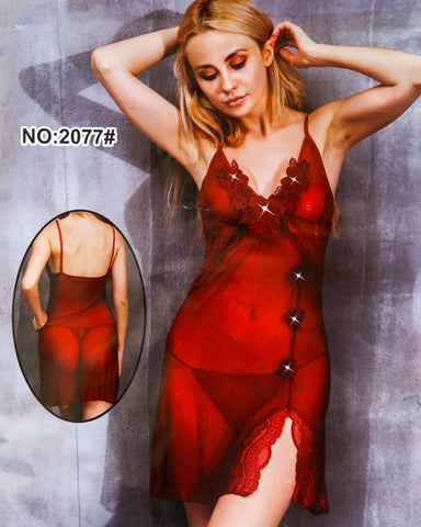 Women Sexy Lace Nighty Babydoll Sleepwear Nightwear Lingerie - 2077#