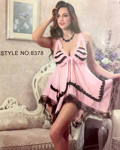 Romantic Sexy Short Net Nighty - Babydoll Bridal Luxe Hub - 8378