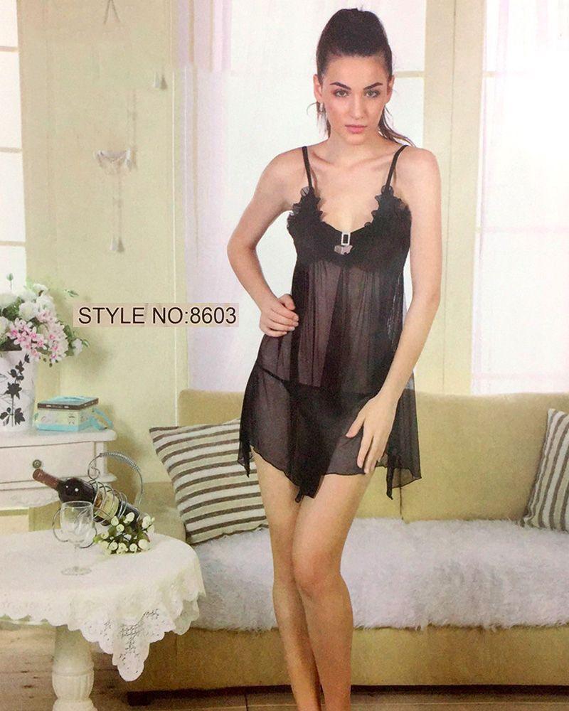 Romantic Sexy Short Net Nighty - Babydoll Bridal Luxe Hub - 8603