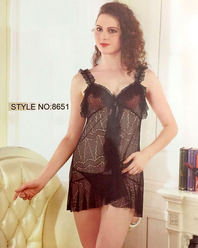 Romantic Sexy Short Net Nighty - Babydoll Bridal Luxe Hub - 8651