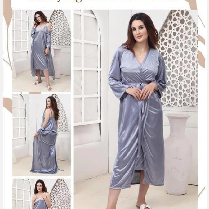 Sale Roses Luxury 2-Piece Gown Nightwear Set - Code 120