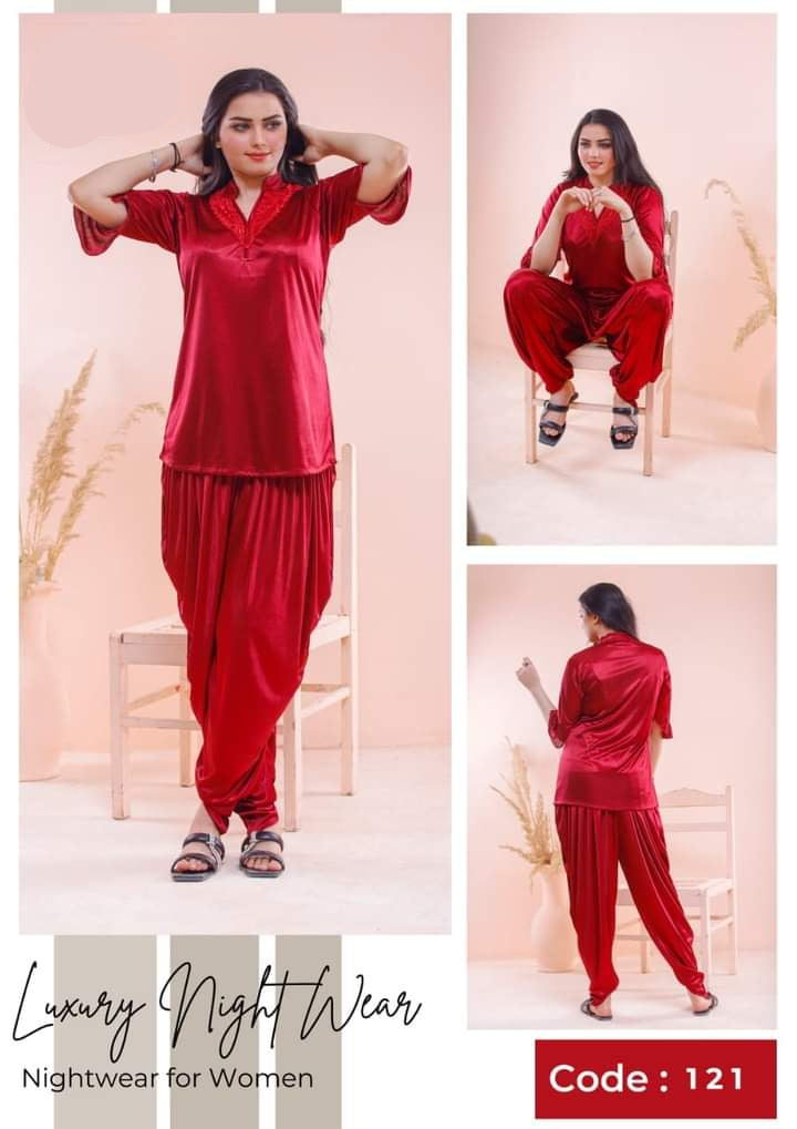 2-Pes Patyala Shalwar Night Wear