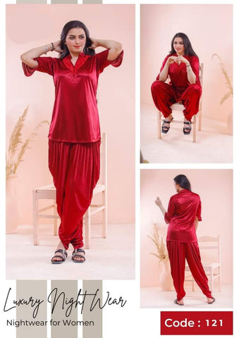 2-Pes Patyala Shalwar Night Wear