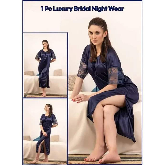 This Elegant Sale 1-Piece Gown Night wear is a black floor-length gown designed for both style and comfort.