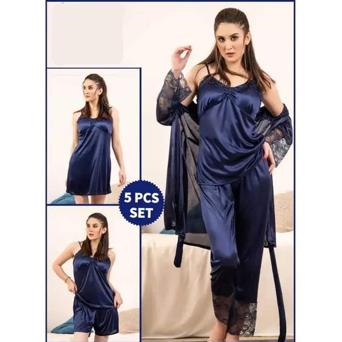 5 Pcs Luxury Soft Comfortable Bridal Nightwear
