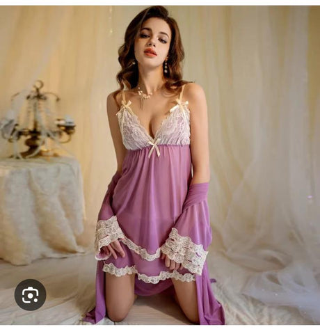 Nightgown Fairy Night Gown Robe Sets for Women Sexy Bridesmaid Robes Two Peices Lounge