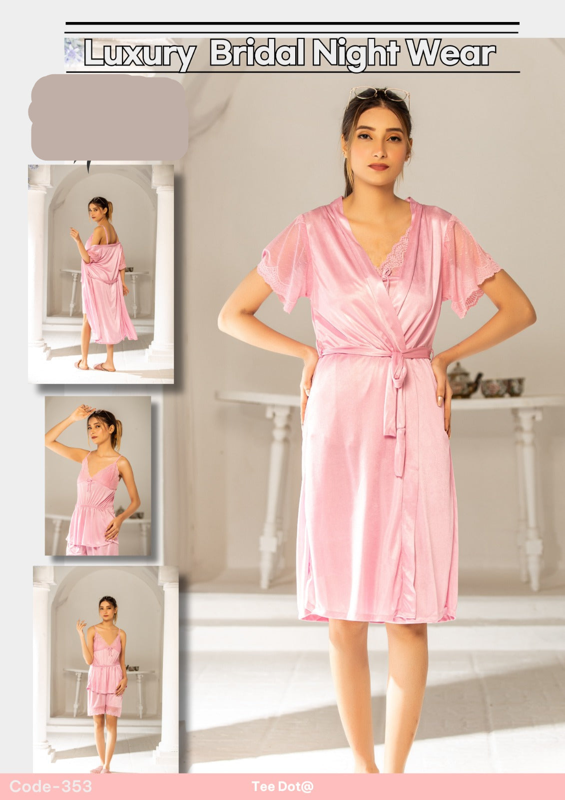 3 Piece Luxury Silk Nightwear Set
