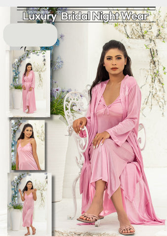 PREMIUM QUALITY .  HIGH QUALITY GSM USE. 2 PIECE NIGHTWEAR . 7 COLOURS .  Stuff=SILK FREE SIZE  28 TO 38 BREAST SIZE EASILY WEAR.