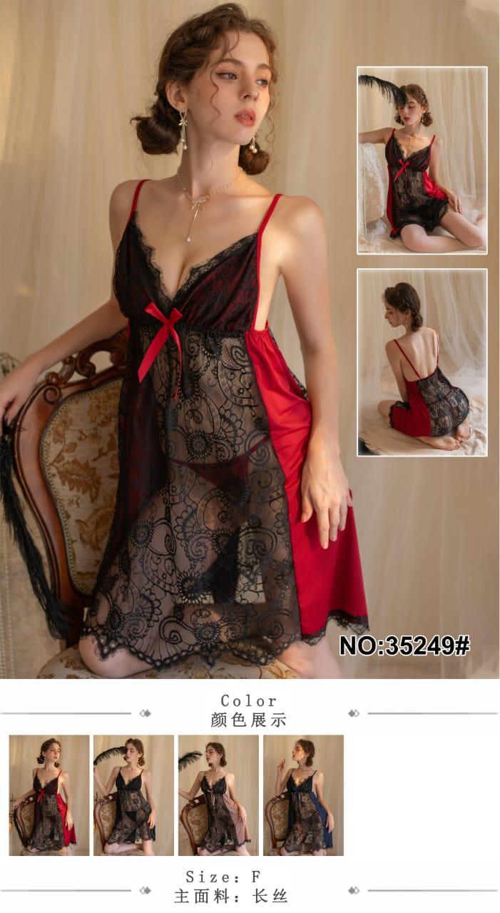 Imported Dreamy Lace Silk Satin Baby doll Nighty.