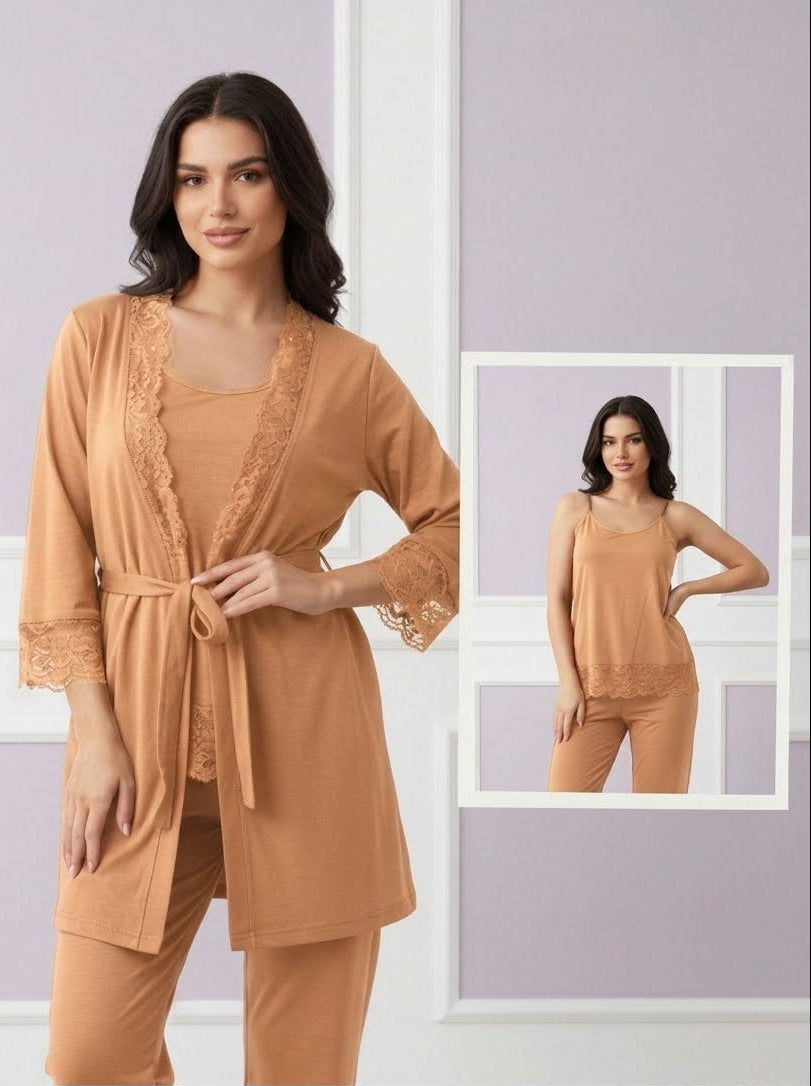 Premium Soft Jersey Robe Set Designed for Elegant loungewear and Sleepwear.