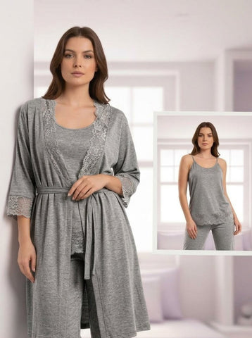 Premium Soft Jersey Robe Set Designed for Elegant loungewear and Sleepwear.