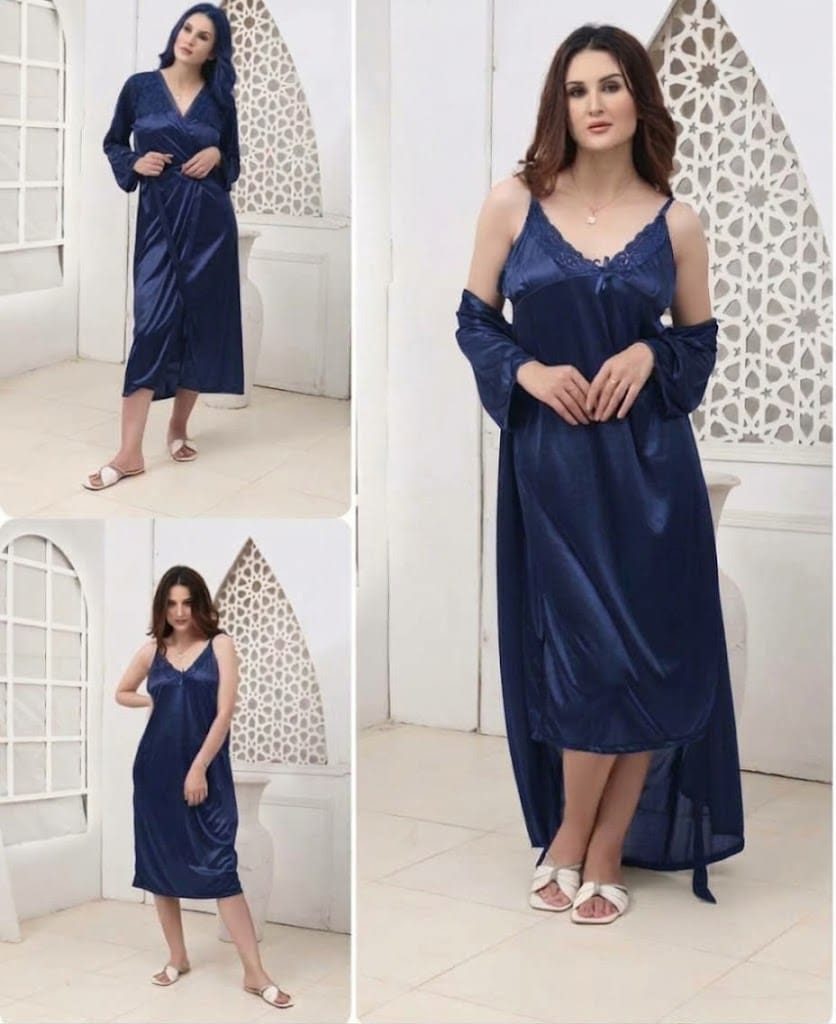 2-Piece Long Gown Nightwear Set