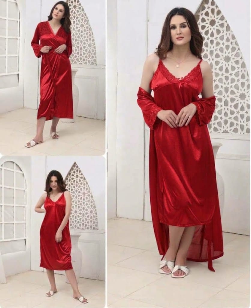 2-Piece Long Gown Nightwear Set
