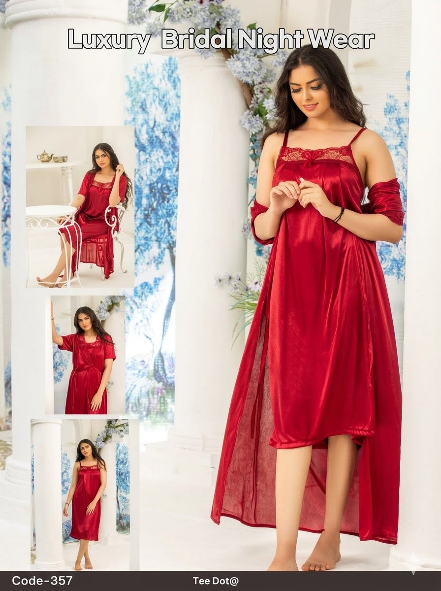 PREMIUM QUALITY .  HIGH QUALITY GSM USE. 2 PIECE NIGHTWEAR . 4 COLOURS .  Stuff=SILK FREE SIZE  28 TO 38 BREAST SIZE EASILY WEAR