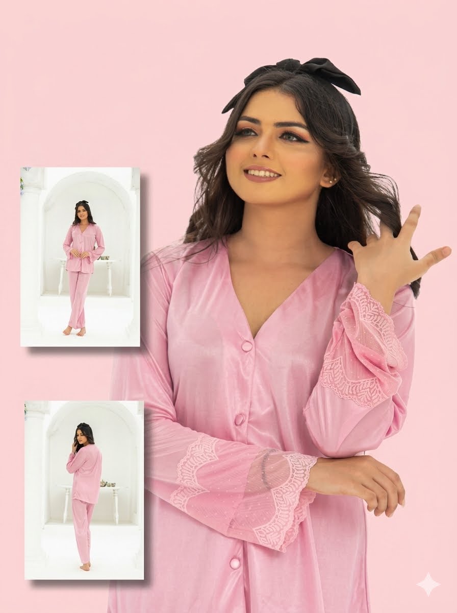 PREMIUM QUALITY .  HIGH QUALITY GSM USE. 2 PIECE NIGHTWEAR . TROUSER SHIRT 7 COLOURS .  Stuff=SILK FREE SIZE  28 TO 38 BREAST SIZE EASILY WEAR