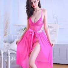 PREMIUM QUALITY  IMPORTED ITEM  PINK MESH SEE THROUGH LINGERIE BABY DOLL NIGHT DREES DESIGNED FOR LOUNGEWEAR AND BRIDAL SLEEPWEAR