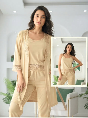 Premium Soft Jersey Robe Set Designed for Elegant loungewear and Sleepwear.