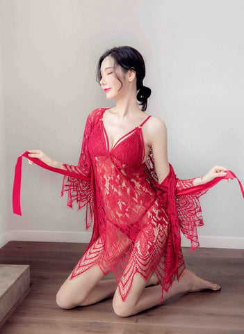 Women's Sexy Lace Lingerie Set Underwear Babydoll Nightdress Sleepwear Nightwear